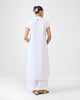 Short Sleeve Kurta Set - White & Fuchsia