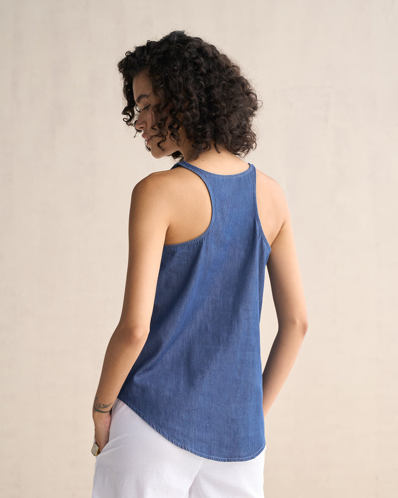 Ukiyo Racerback Tank - Blue