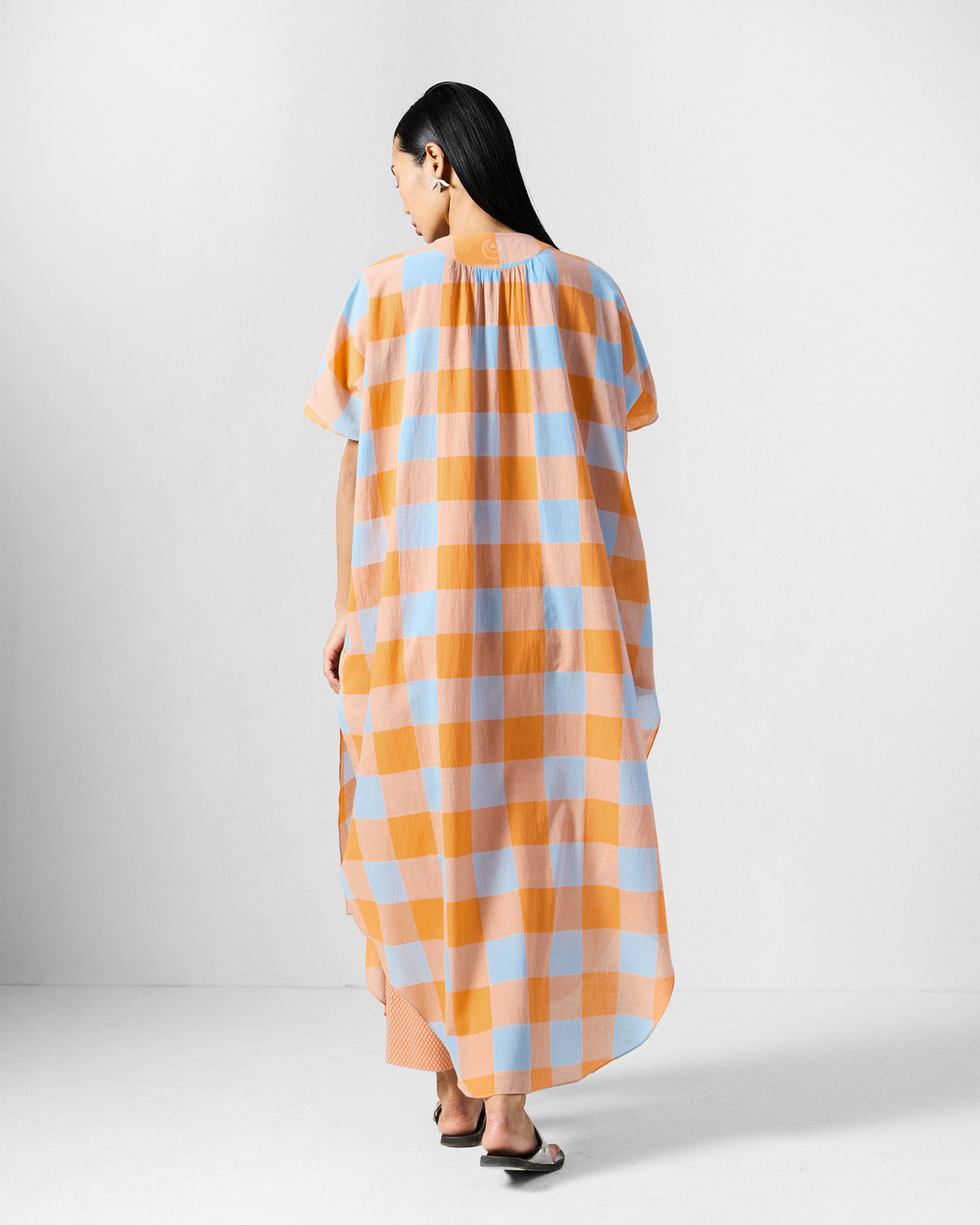 The Vaya Kaftan Set - Orange & White thumbnail 3