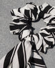 Striped Scrunchy - Ivory & Black