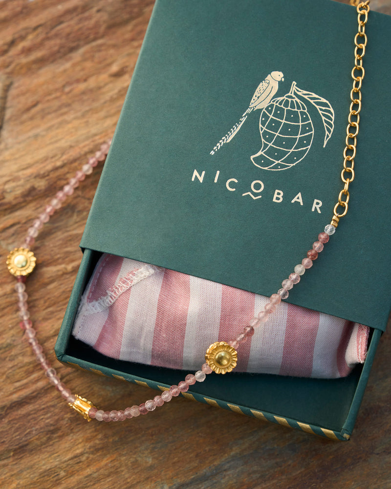 Opera Necklace - Pink & Gold