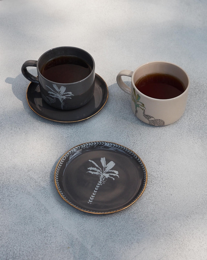 Coastal Tea Plates (Set of 2) - Charcoal