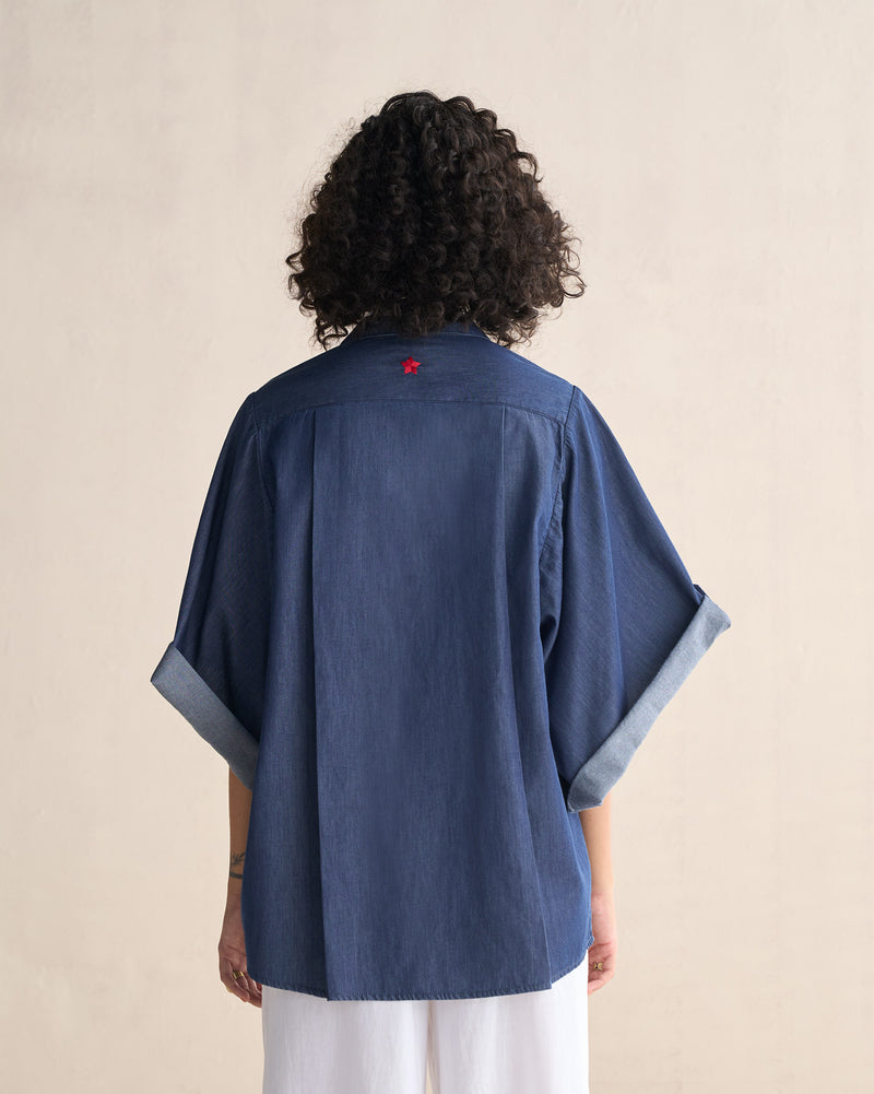 Drop Armhole Shirt - Blue