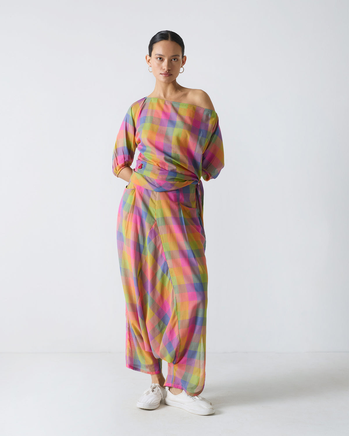 Drop Crotch Pants - Multi Color Checks