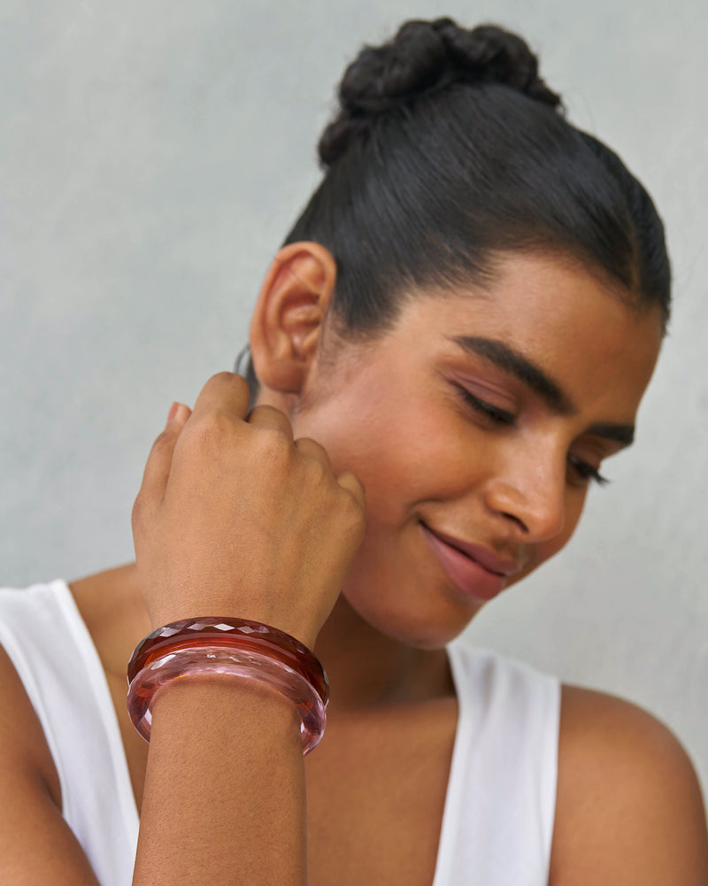 Glass Bangles - Pink & Maroon