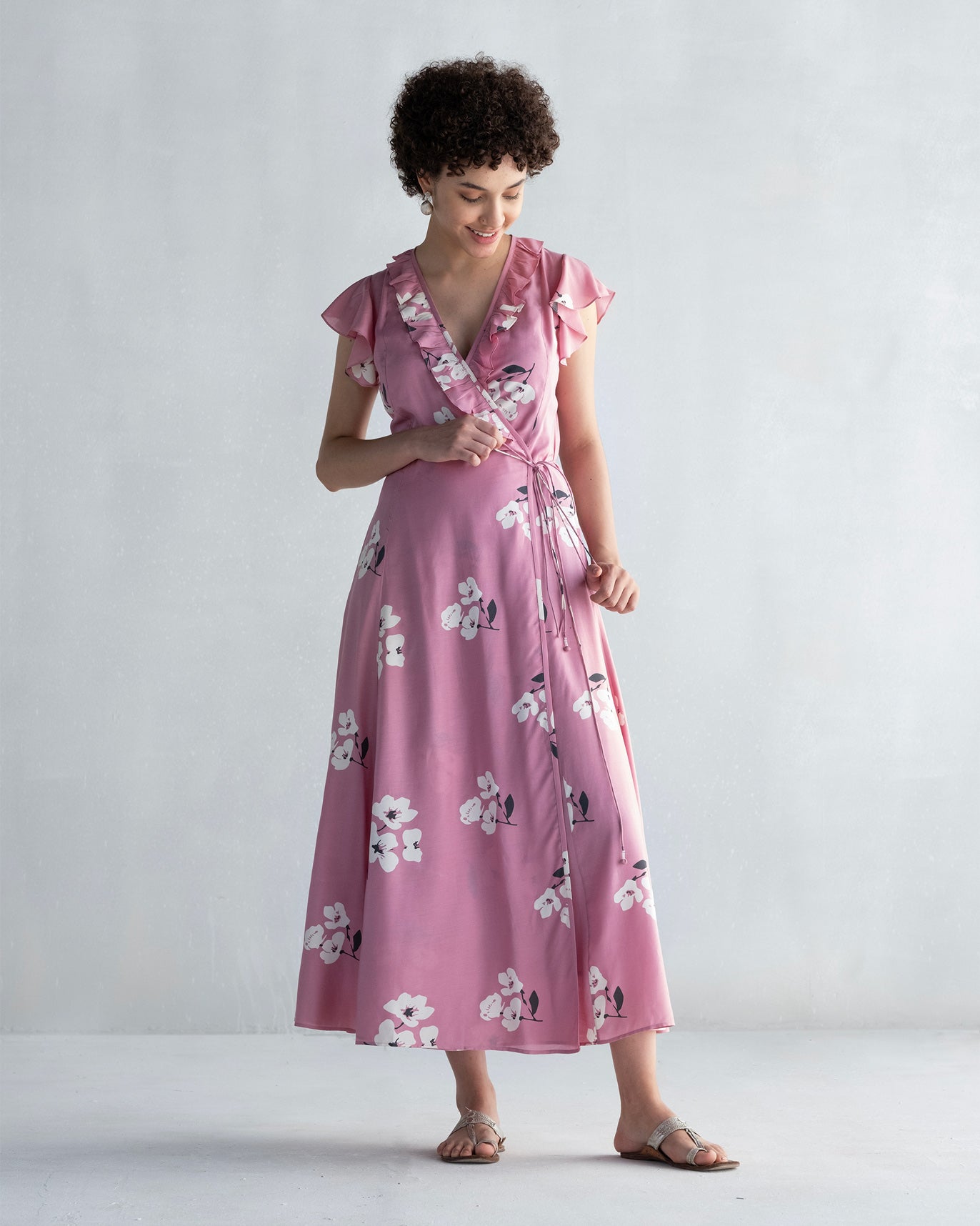 Floral Maxi Dress with Slip - Pink