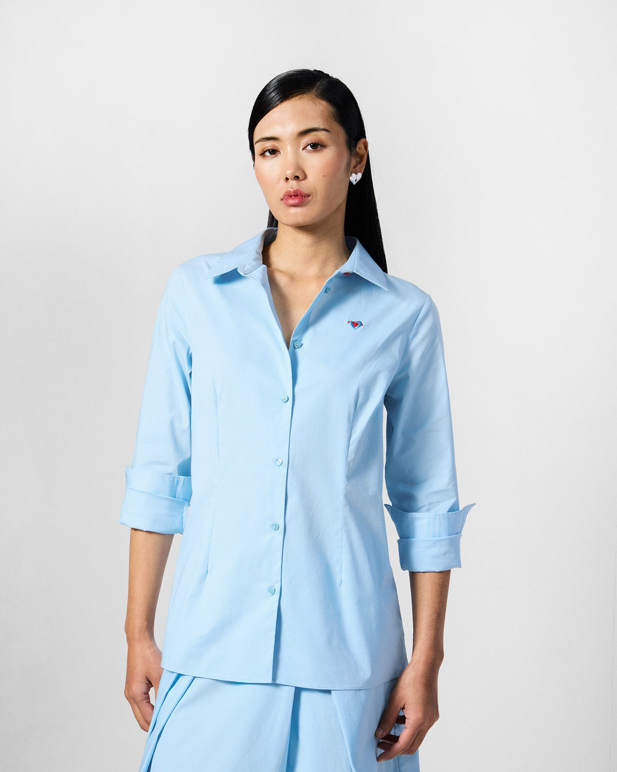 The Ela Shirt Set - Ice Blue