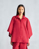 The Drop Armhole Shirt Set - Red