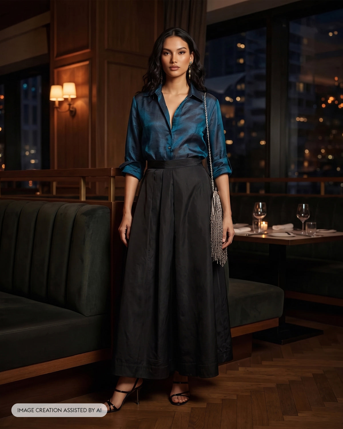 Sway Pants - Satin Blend Flared