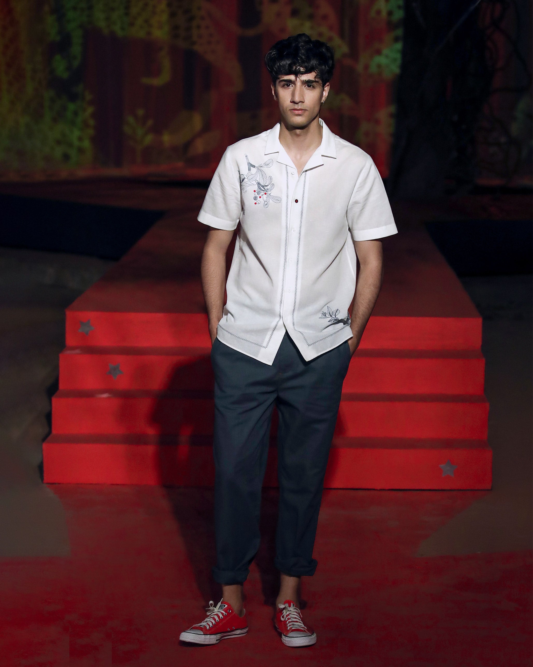 Delta Shirt - White Embroidered