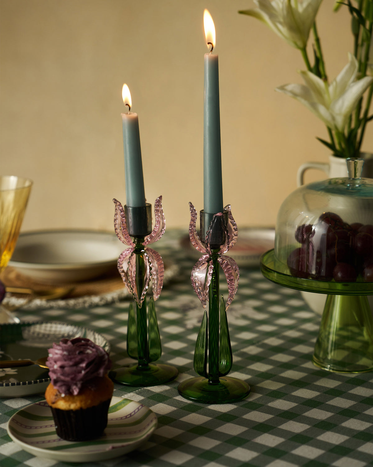 Kaveri Candle Stand - Set of 2 with taper candles