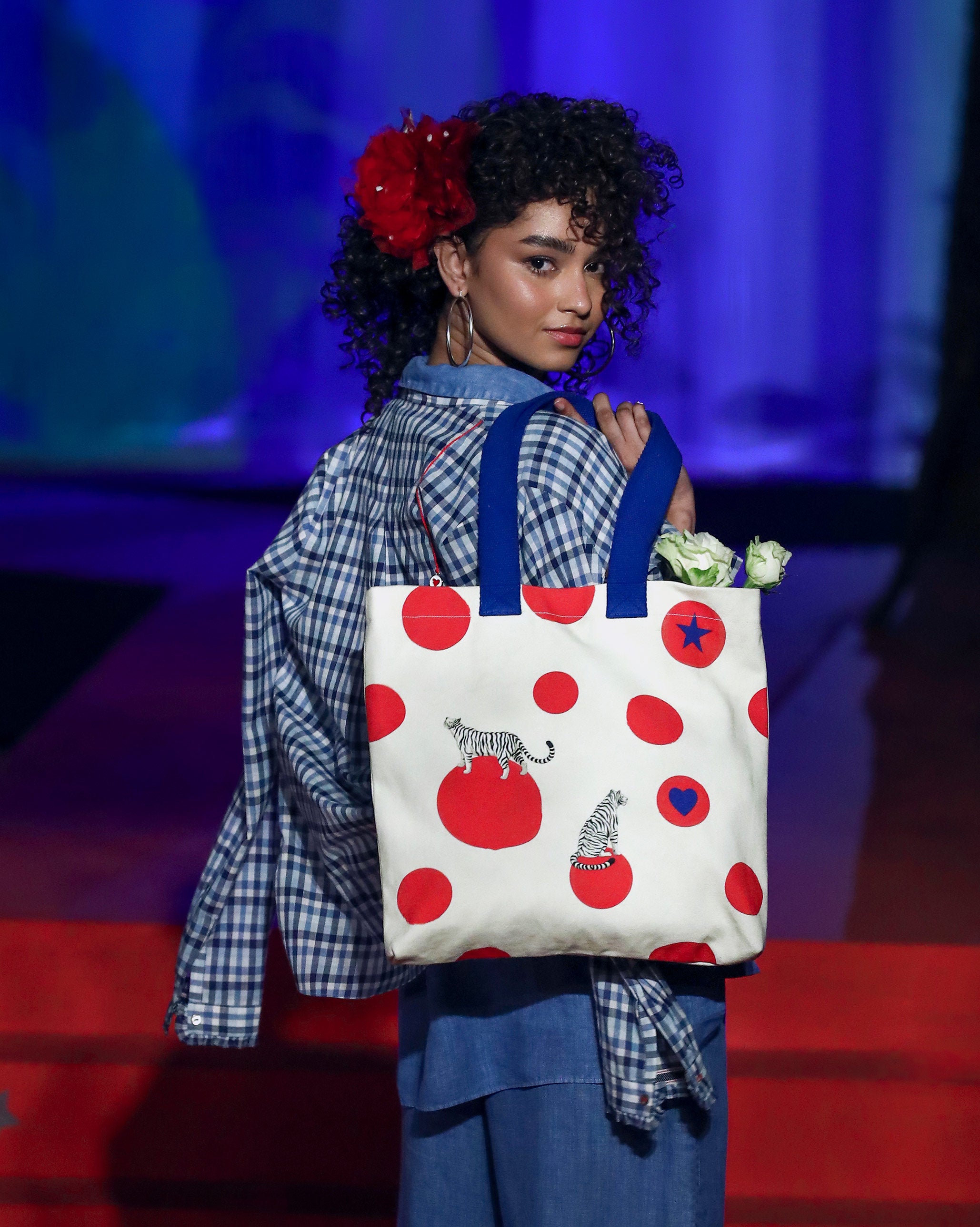 Bagan Polka Tote - Ivory & Red
