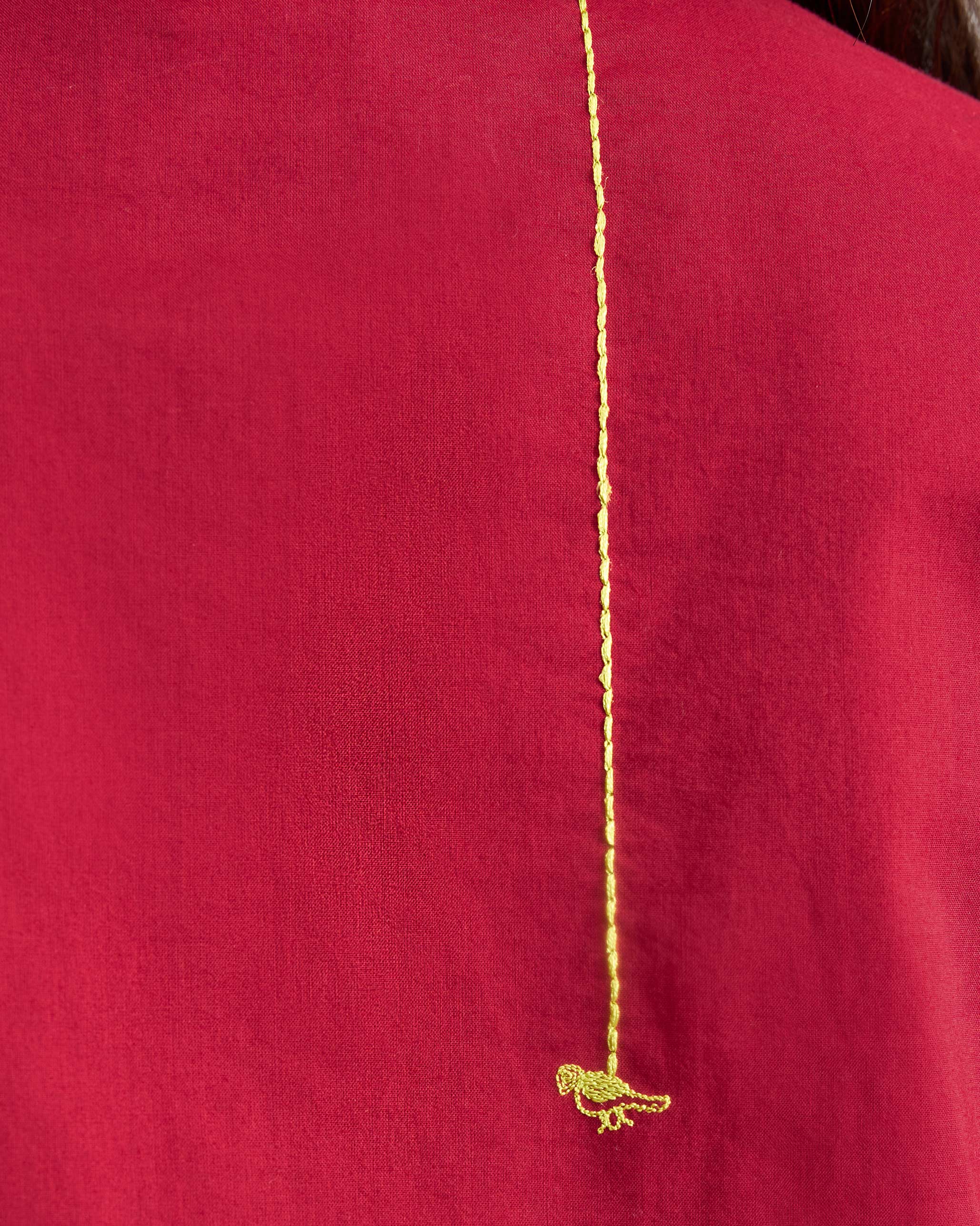 The Basic Long Kurta Set - Red