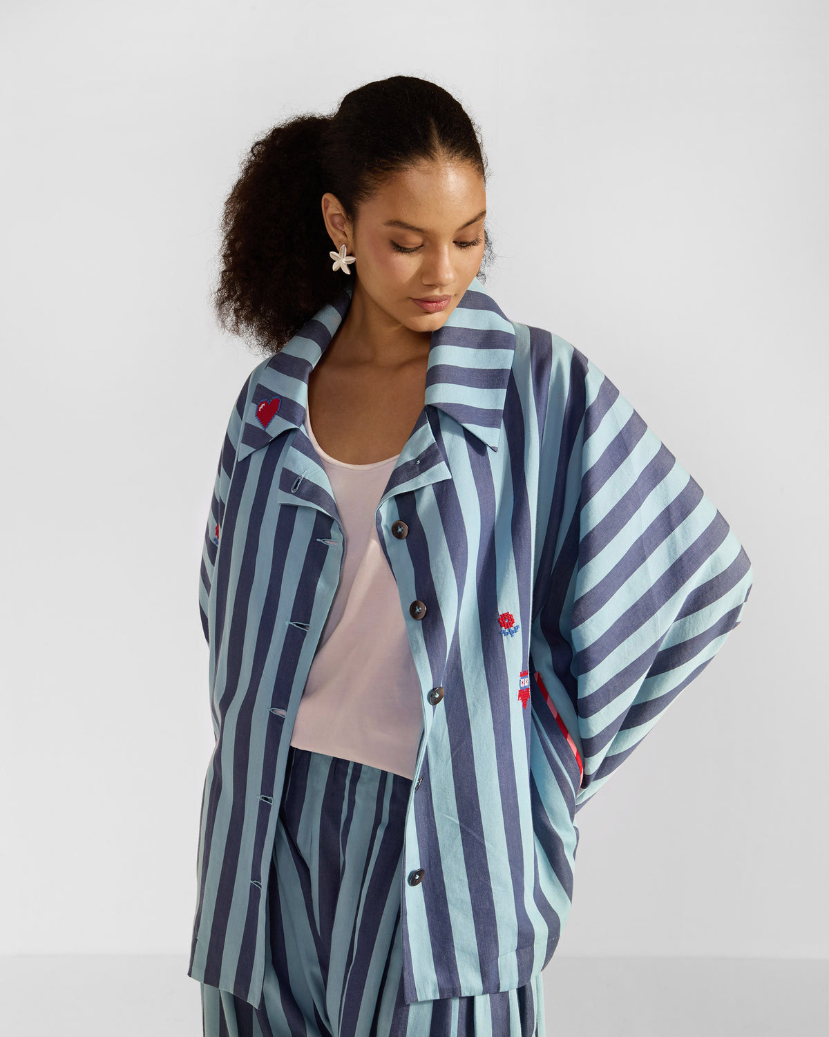 The Ambrai Jacket Set - Blue Stripes