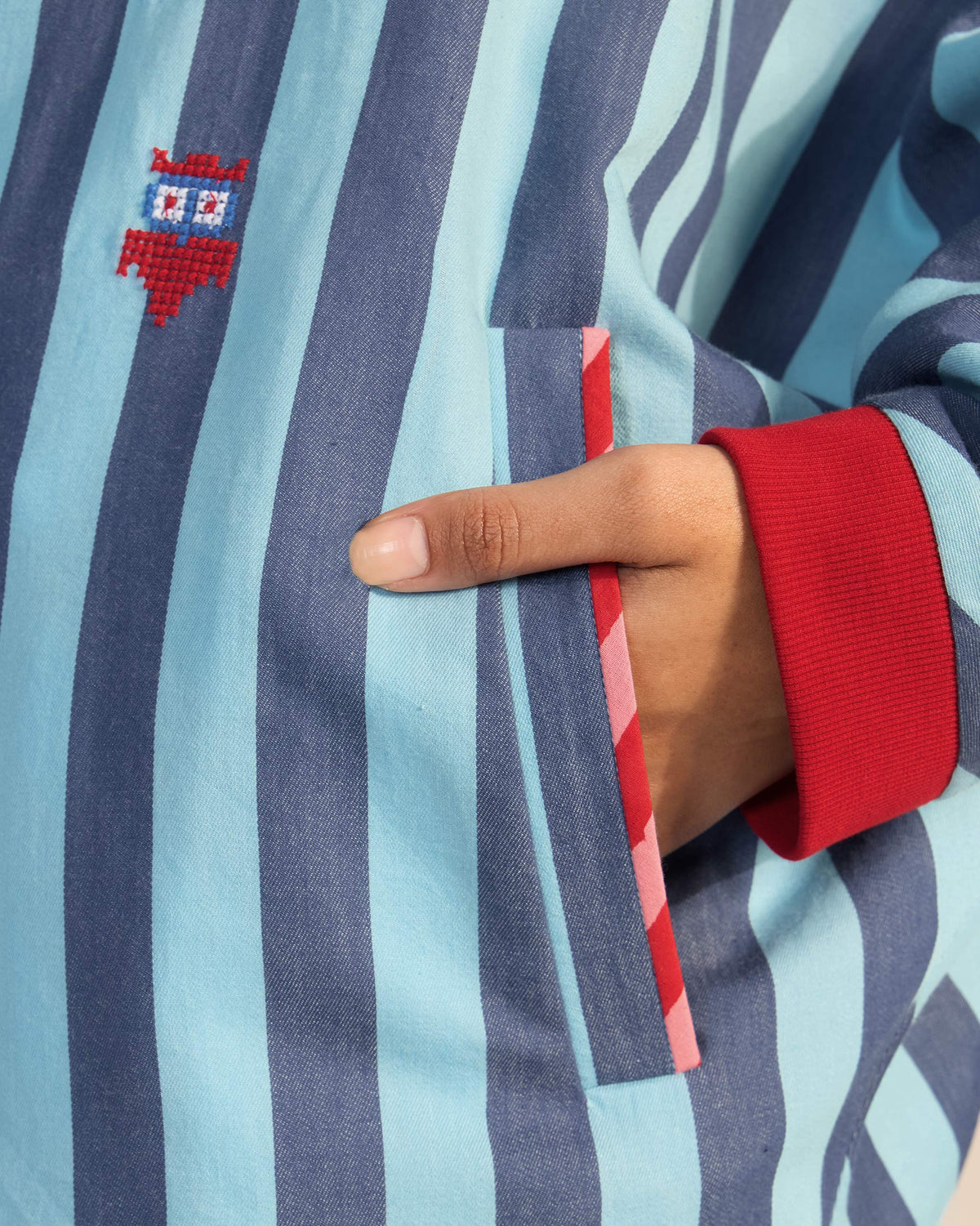 The Ambrai Jacket Set - Blue Stripes