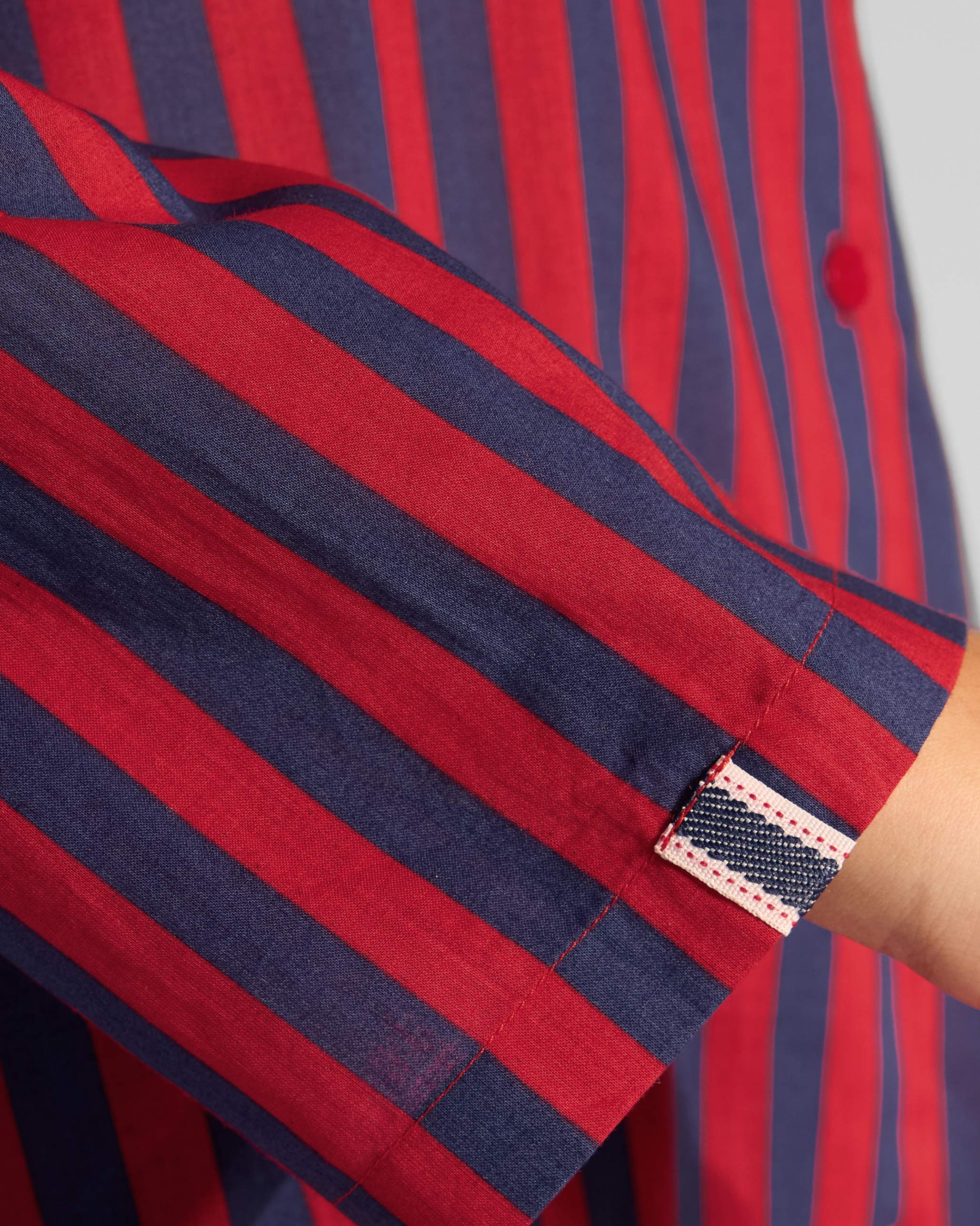 The Nimar Dress Set - Red & Navy Stripes