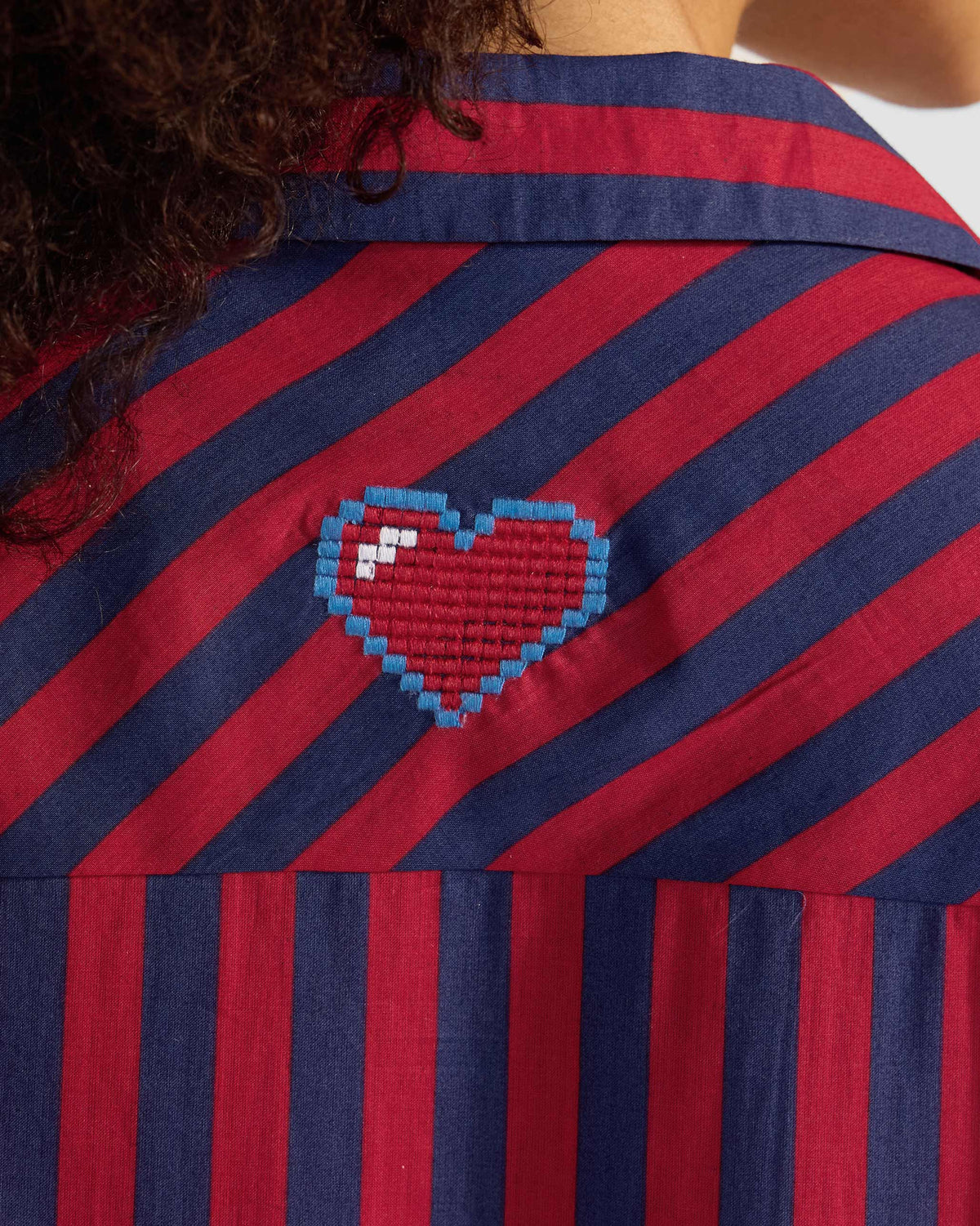 The Nimar Dress Set - Red & Navy Stripes