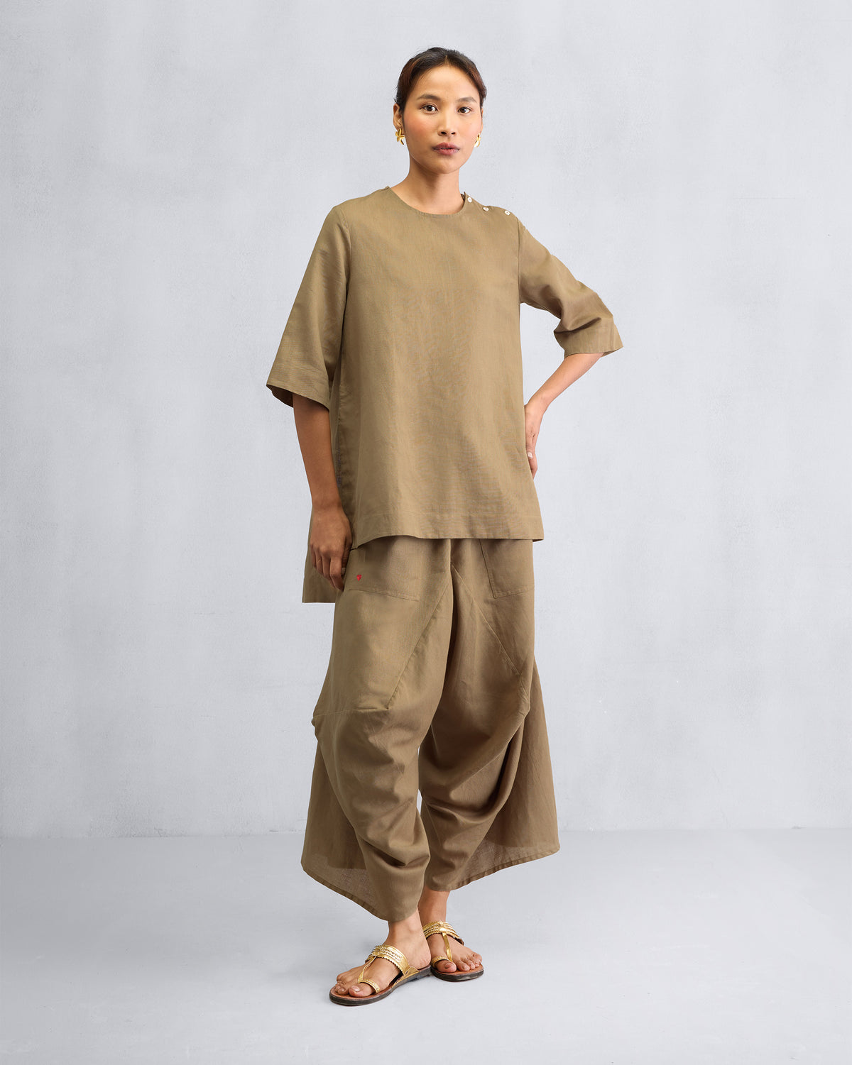 The High Slit Top Set - Sapphire