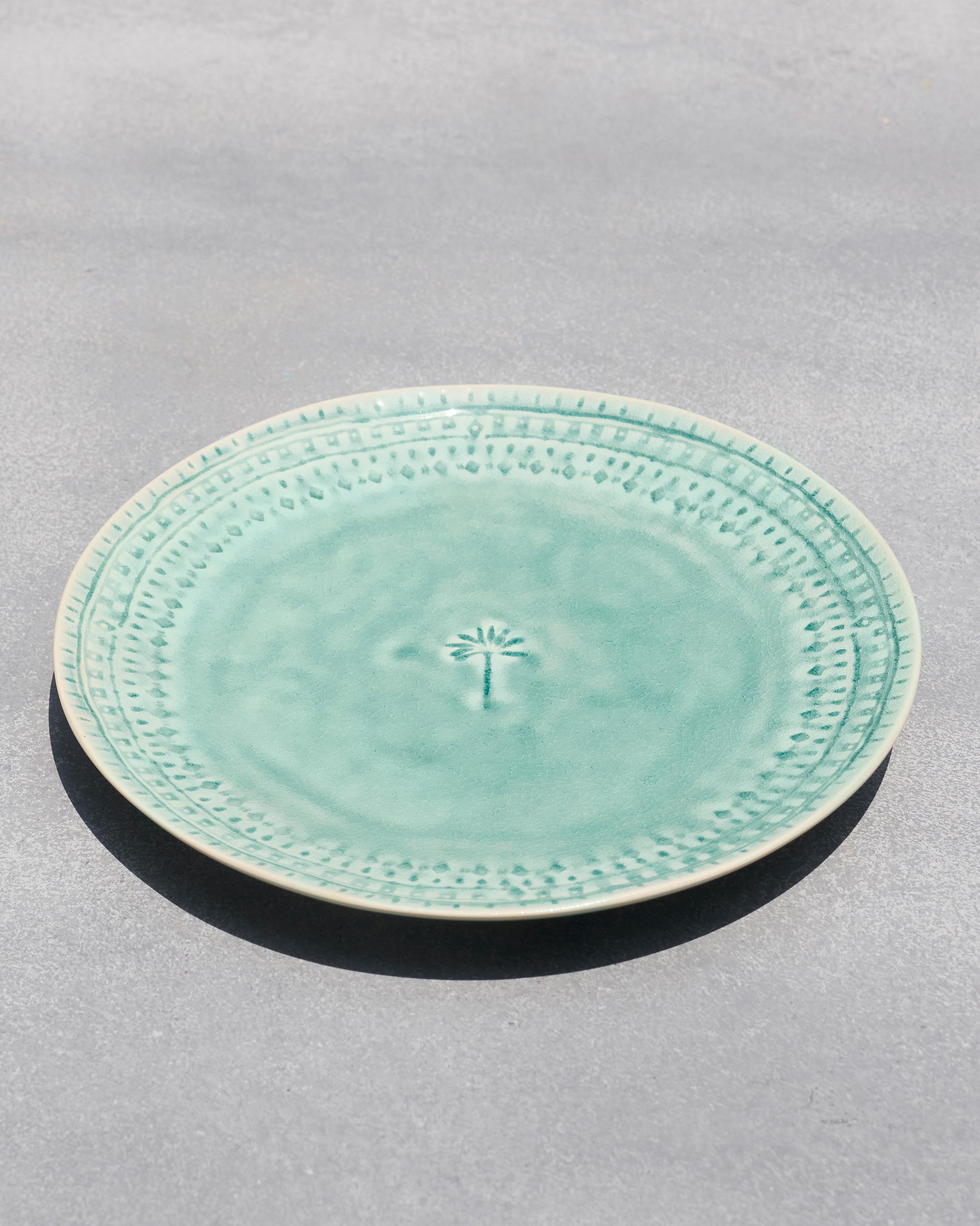 Coco Palm Dinner Plate - Aqua