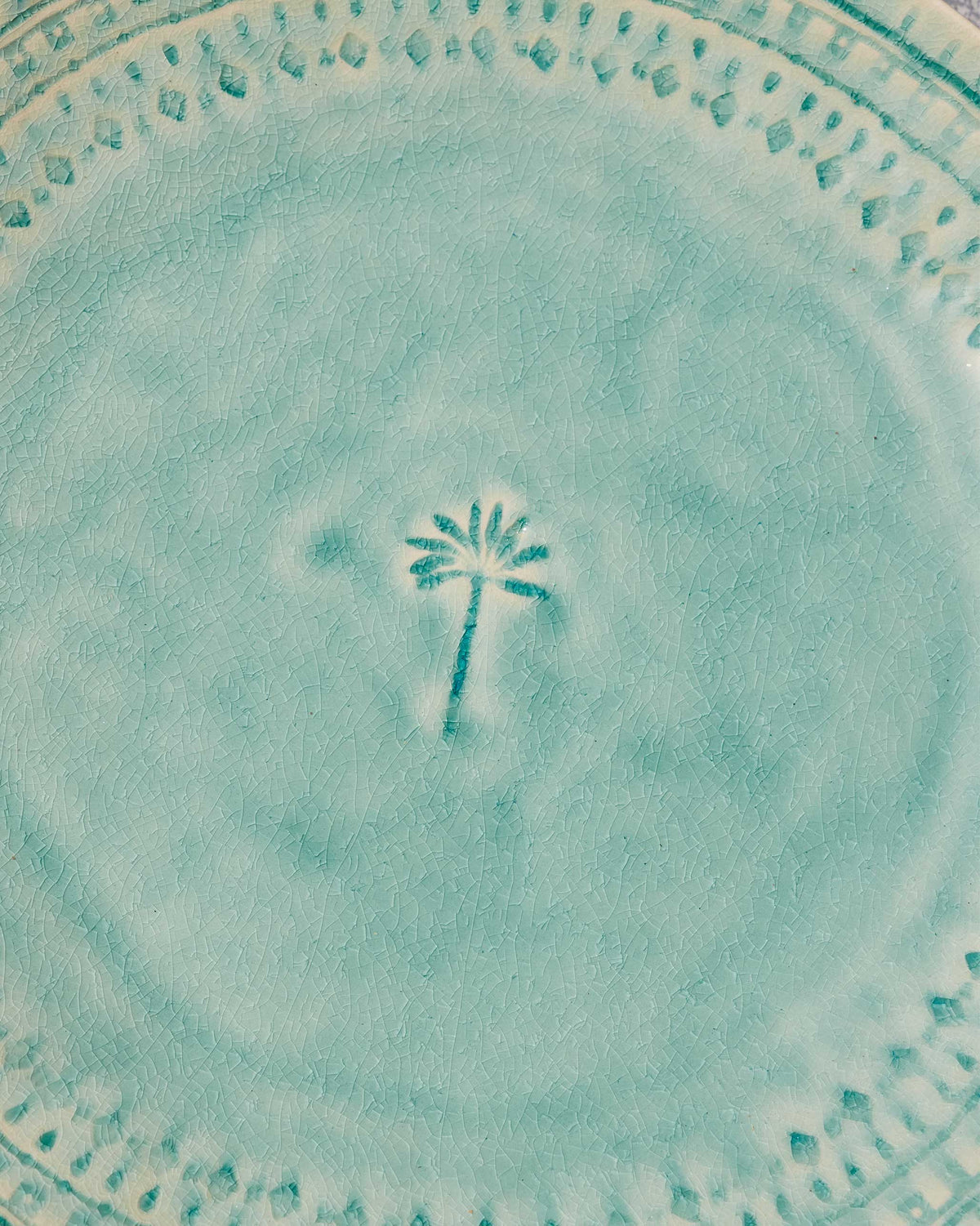 Coco Palm Dinner Plate - Aqua