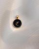 Alphabet R Charm- Black & Gold