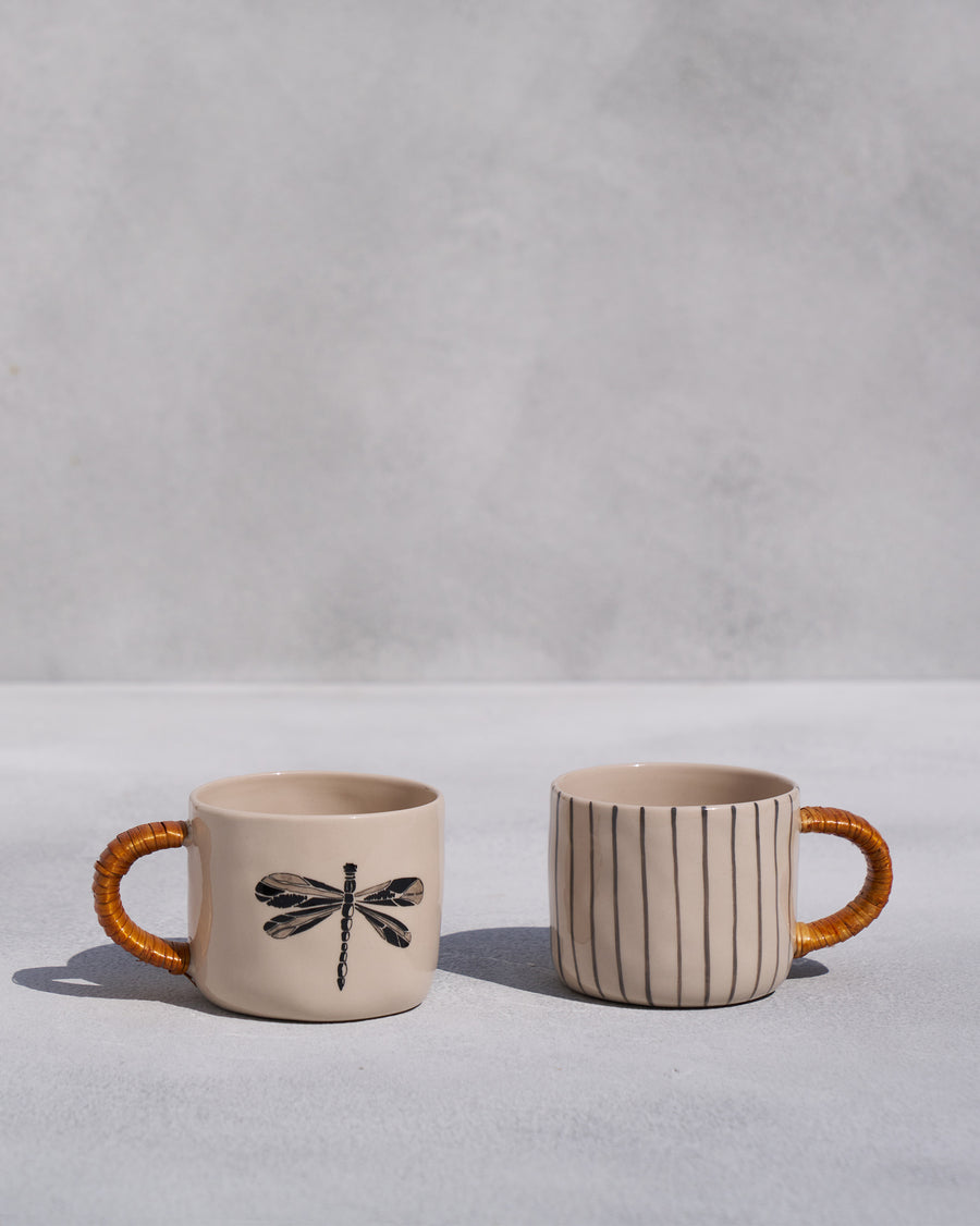 The two Dragonfly Mugs side by side.