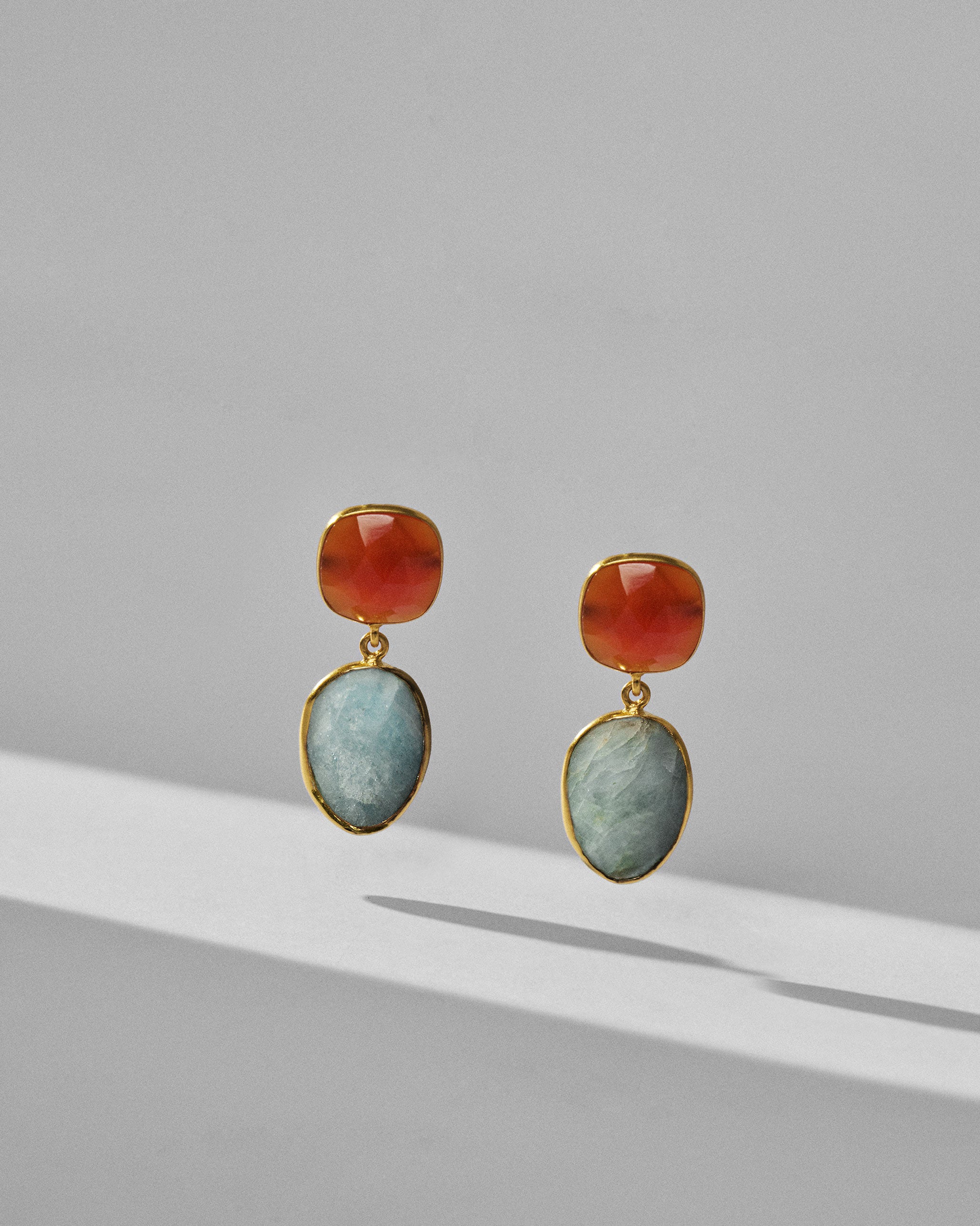 Icy Amber Earrings - Orange