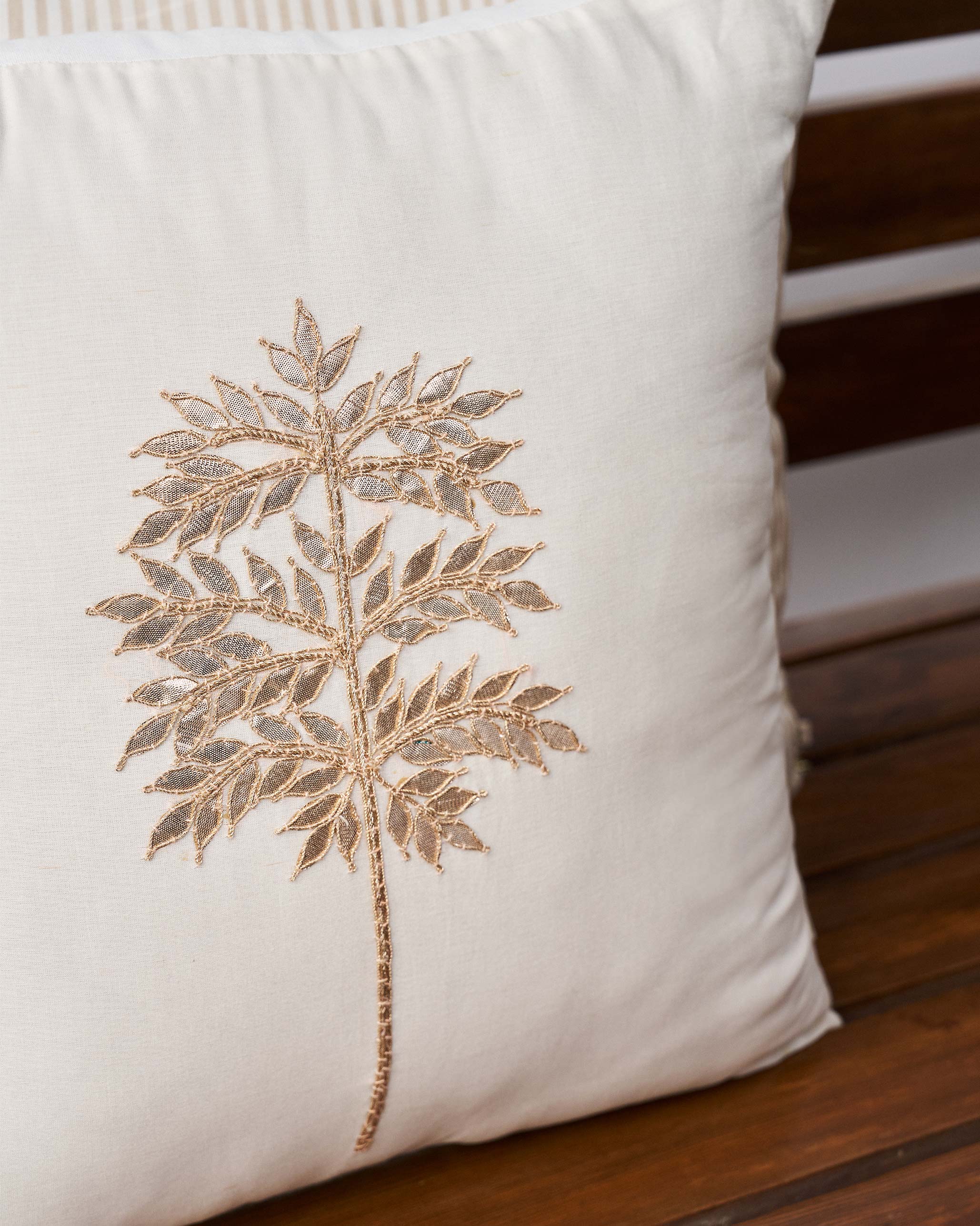 Golden Palm Cushion Cover