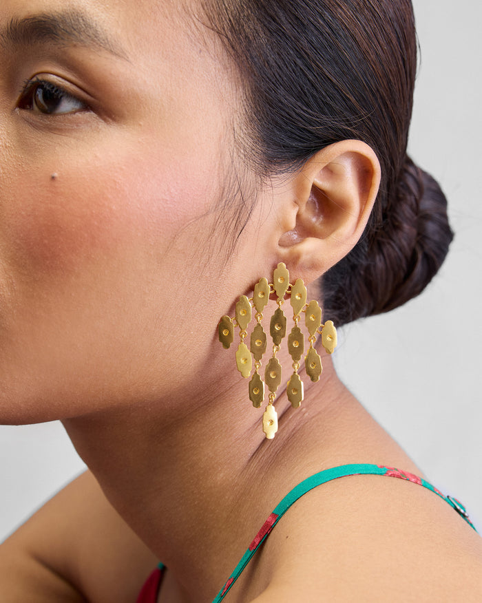 Zedi Drop Earrings - Gold