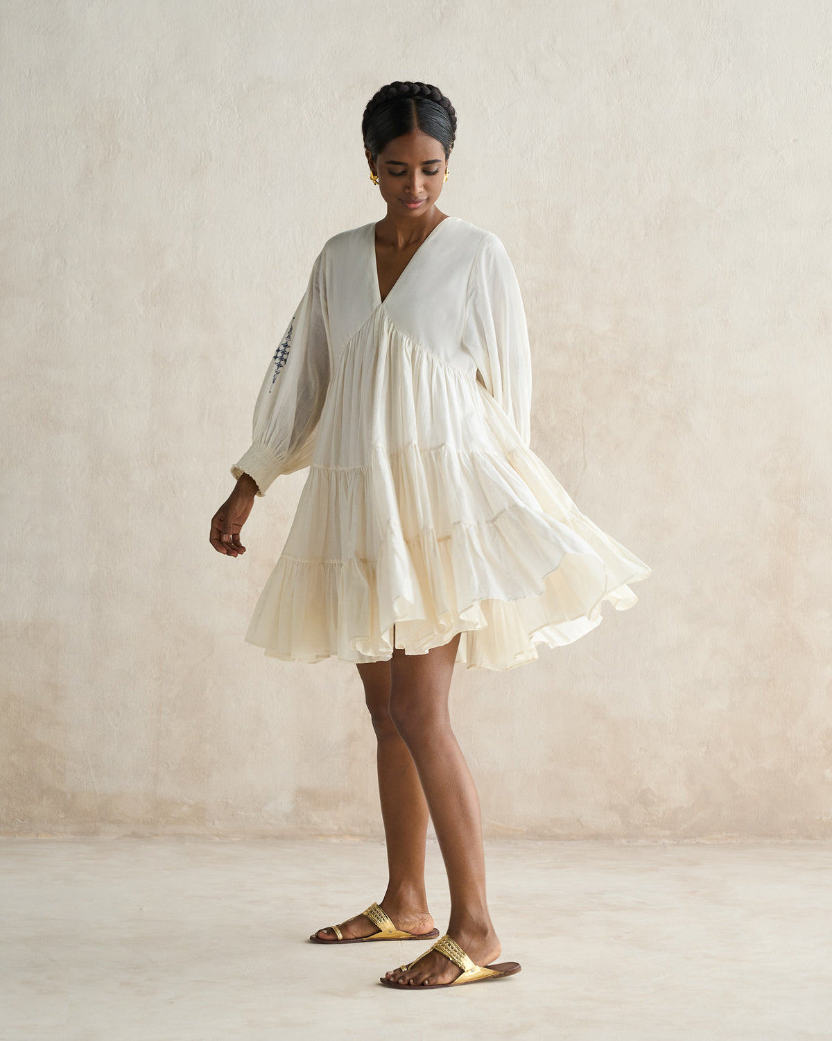 Temple Tier Dress - Ivory