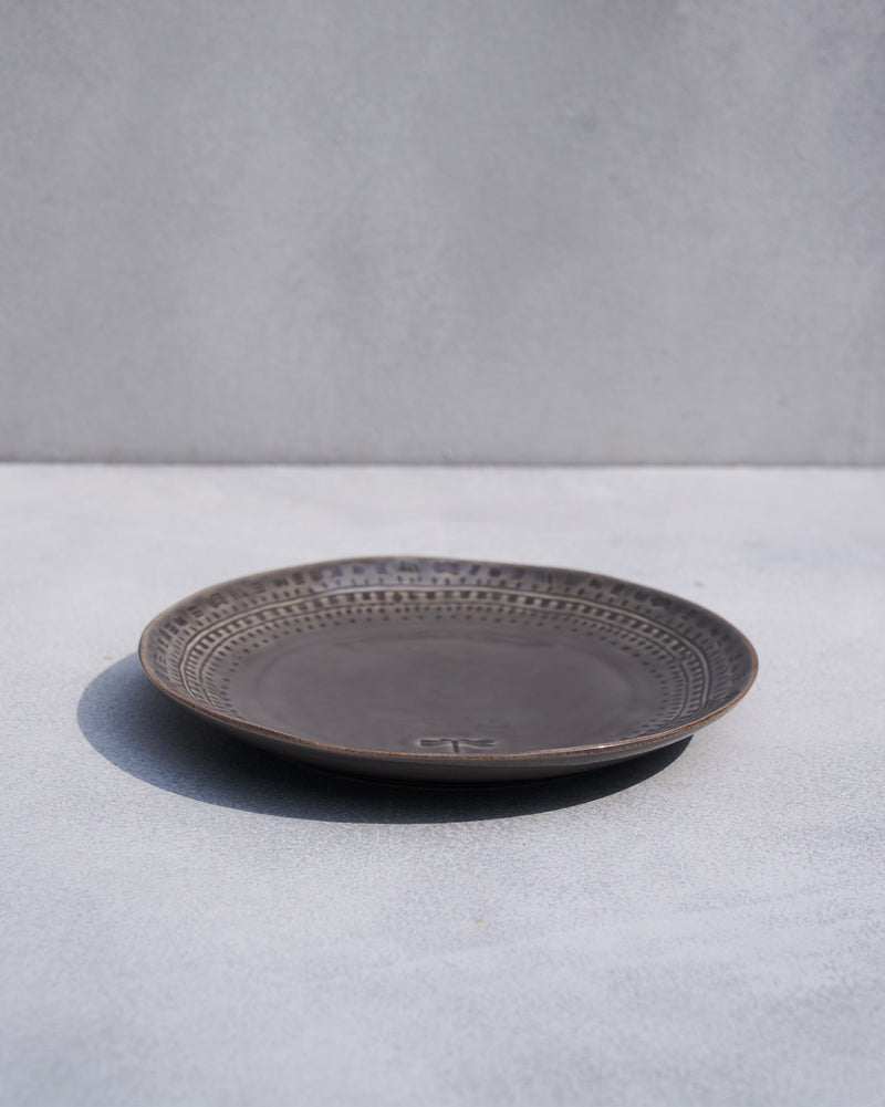 Coco Palm Quarter Plate - Dark Grey