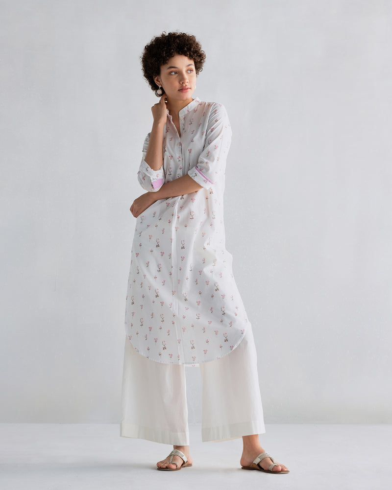 Basic Long Length Kurta - Ivory