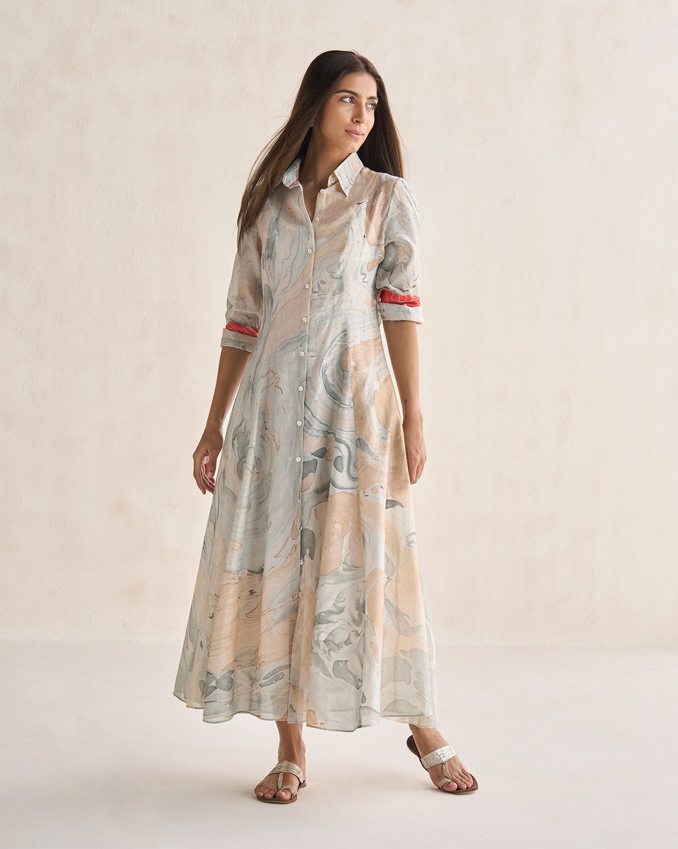 Soksaby Shirt Dress With Slip - Multi