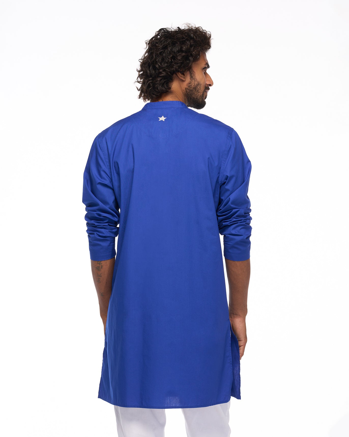 Chest Pocket Kurta - Cobalt Blue