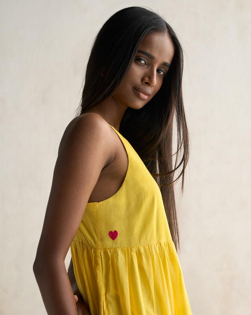 Tiered Dress - Yellow