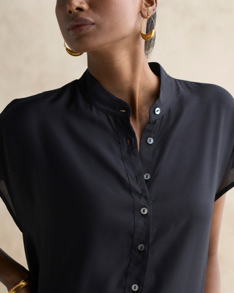 Short Sleeve Kurta - Black