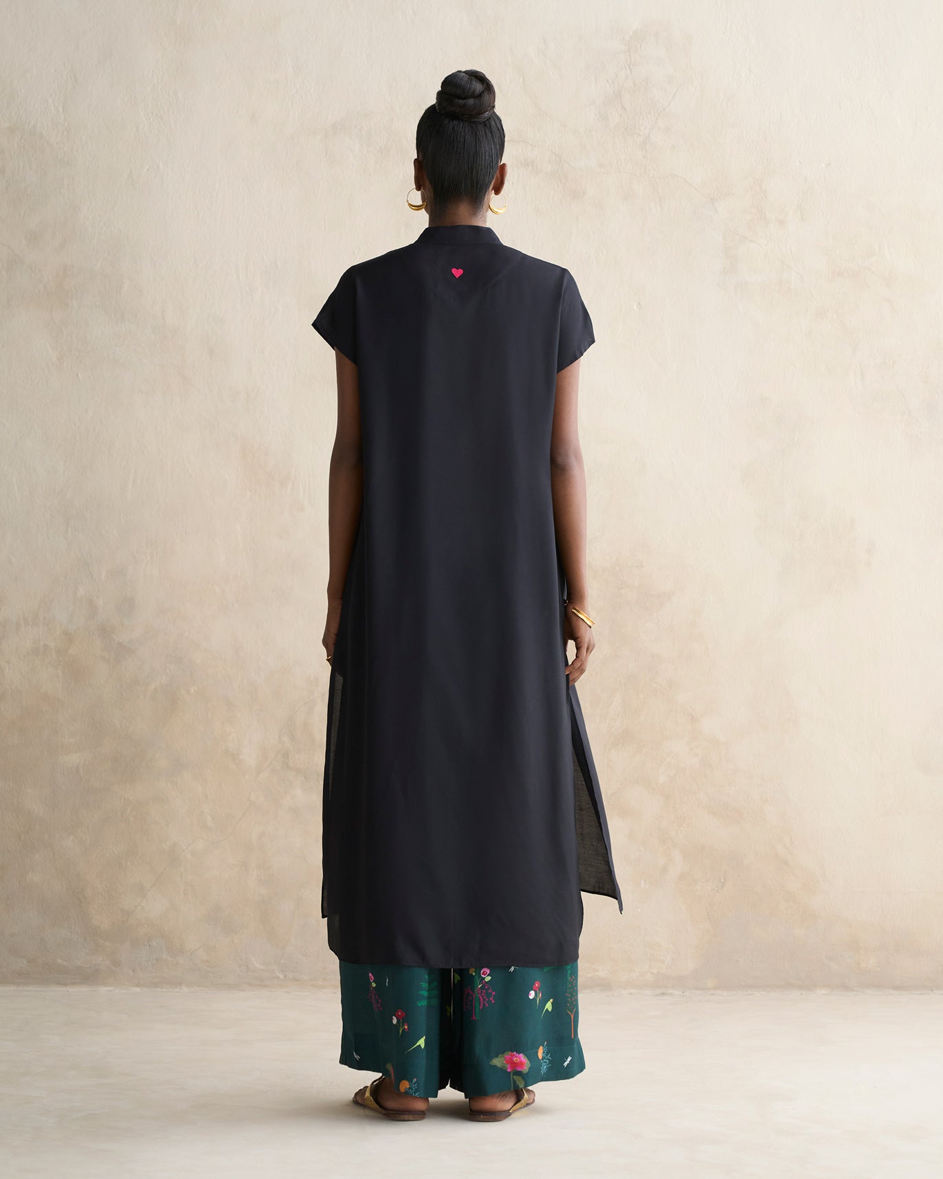 Short Sleeve Kurta - Black