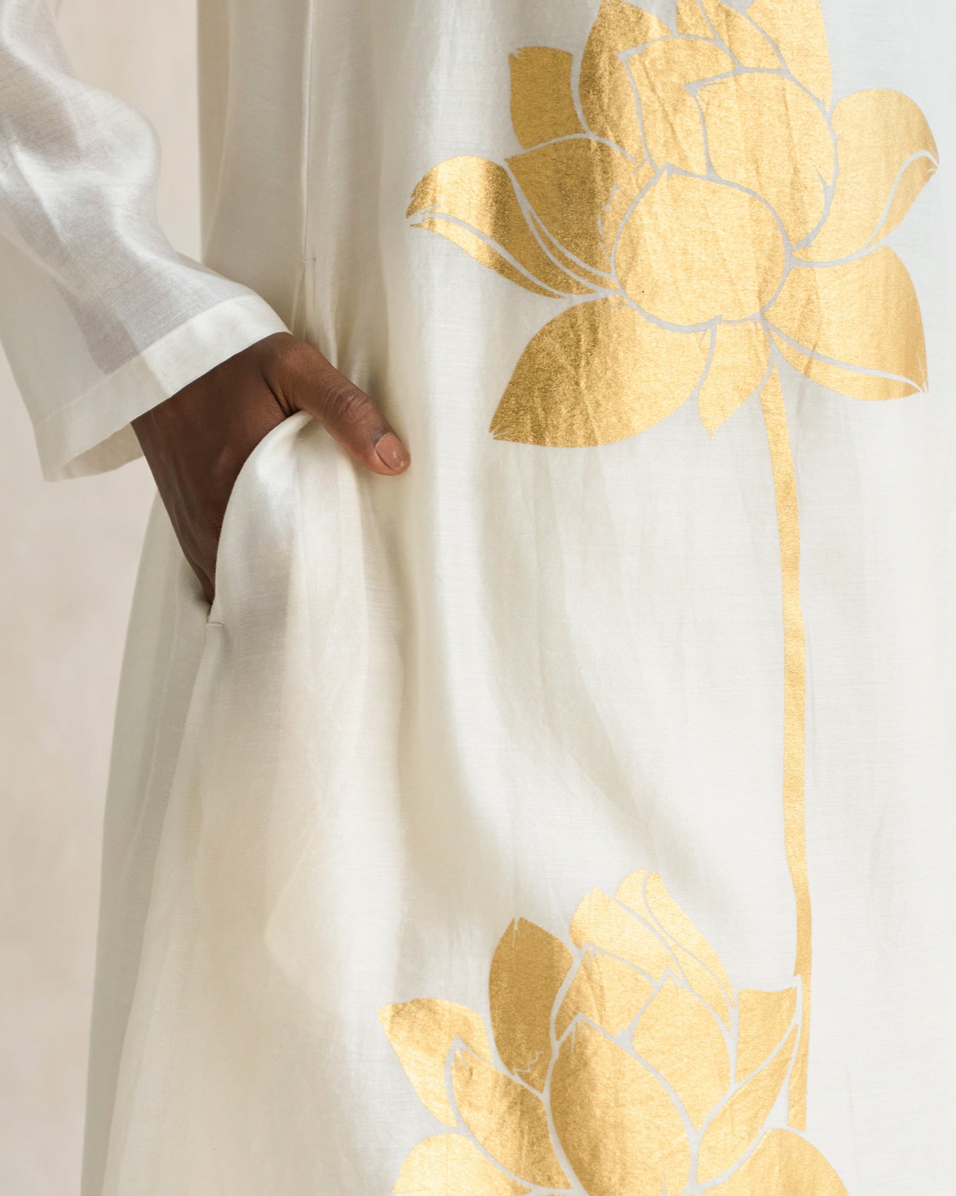 Boat Neck Kurta - Ivory