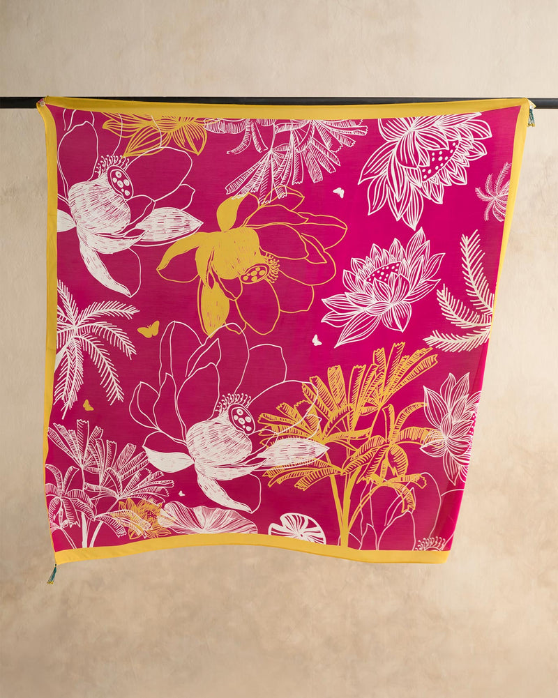 Padma Scarf - Fuschia & White