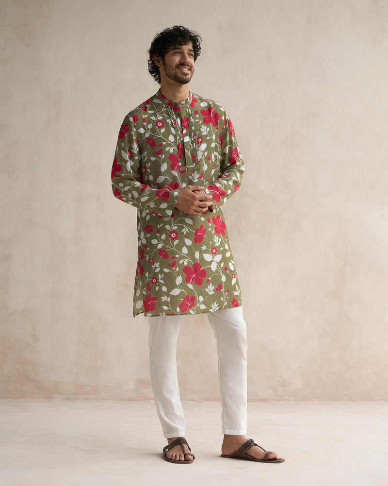 Front Pleat Kurta - Multi