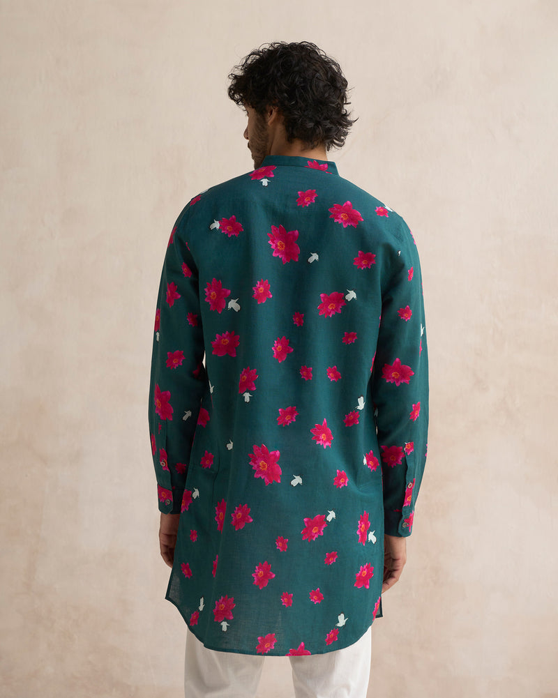 Fort Kurta - Deep Green & Fuchsia