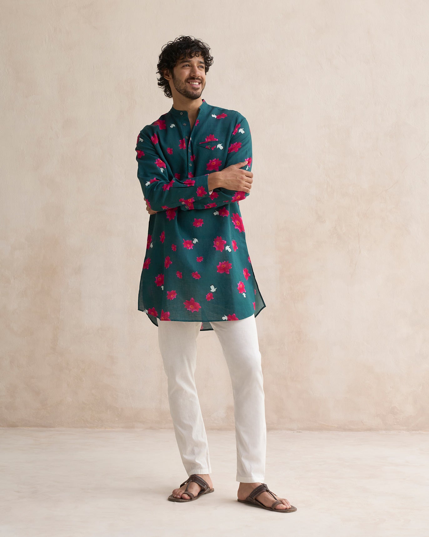 Fort Kurta - Deep Green & Fuchsia