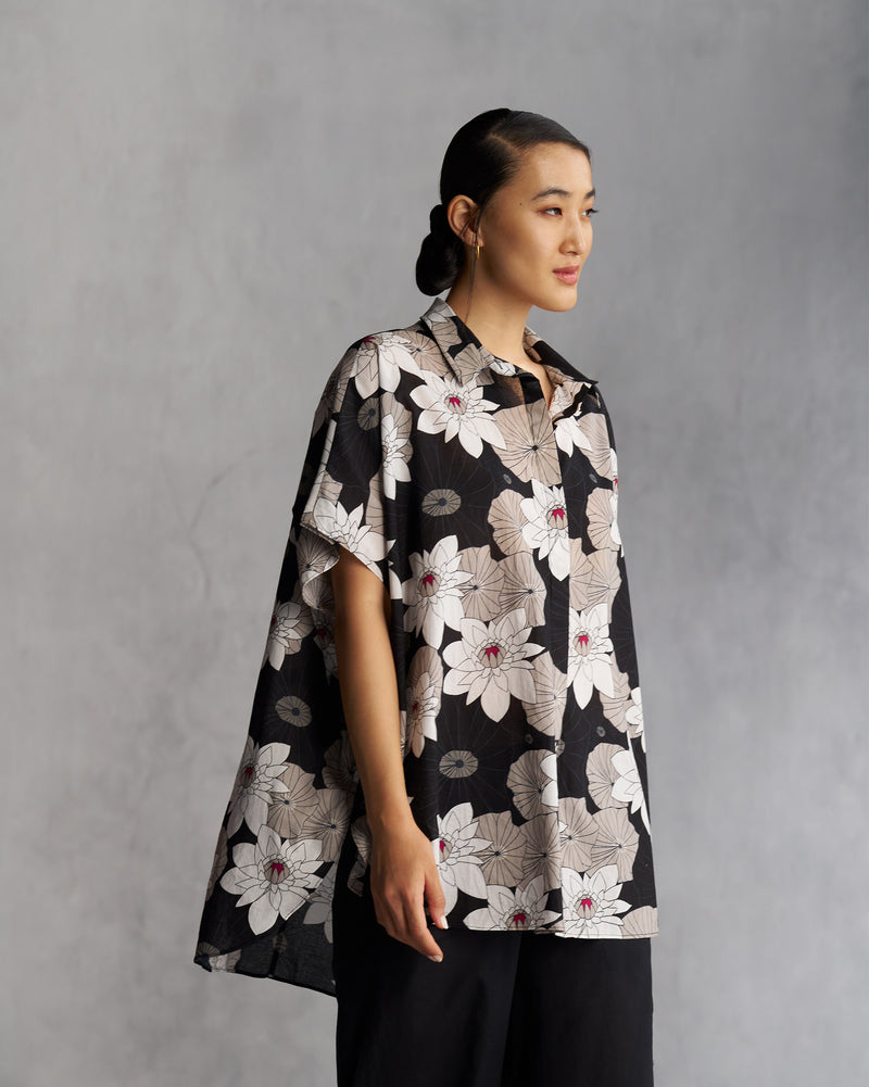 Kaftan Shirt - Black & Grey