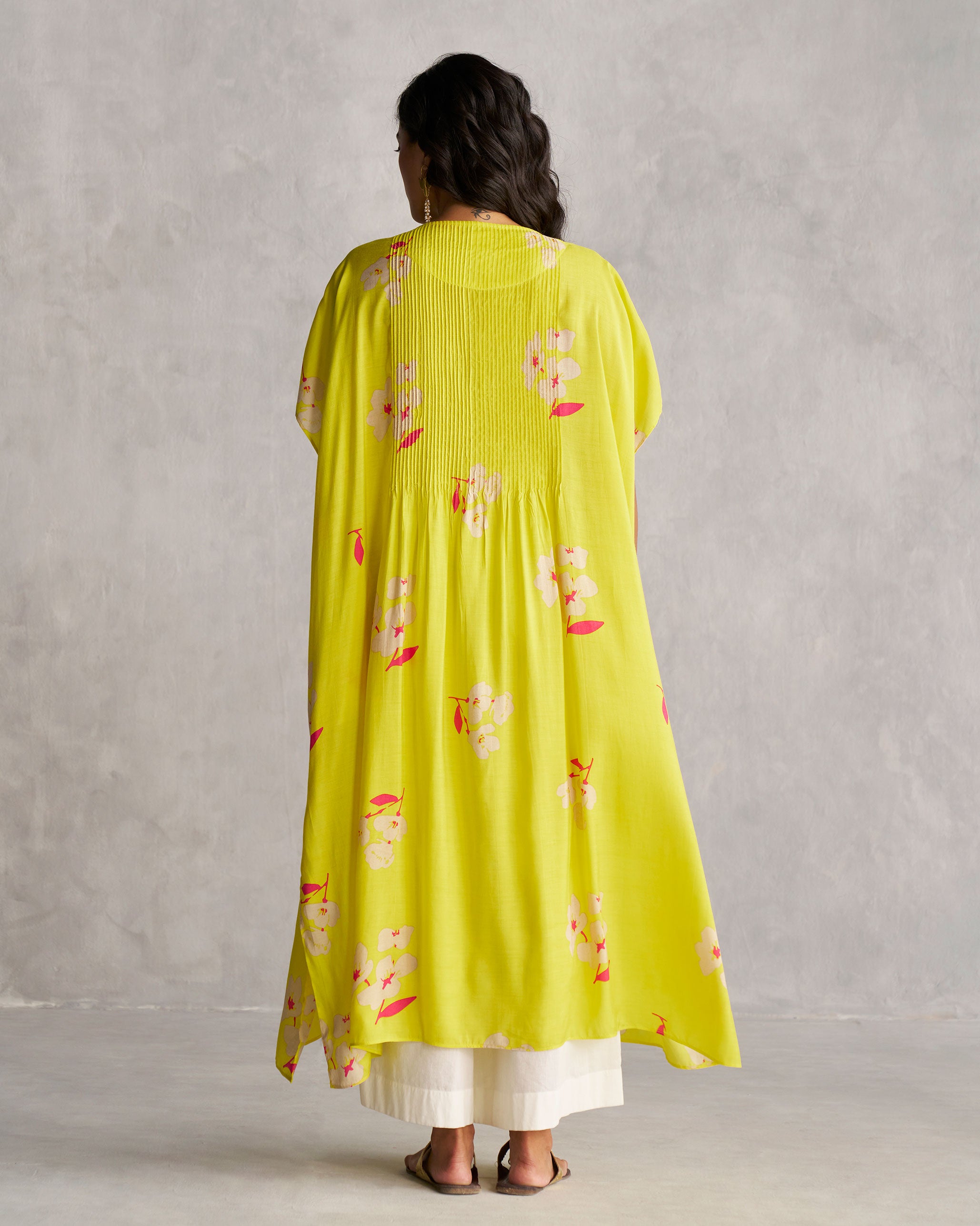 Pintuck Kaftan - Lime