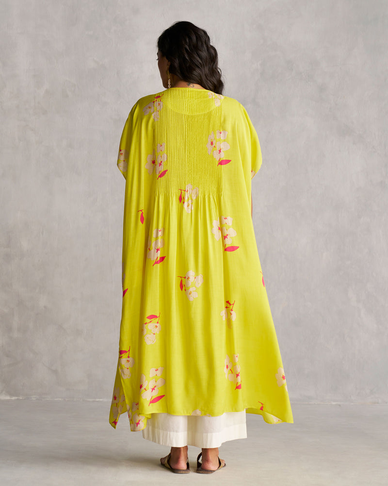 Pintuck Kaftan - Lime