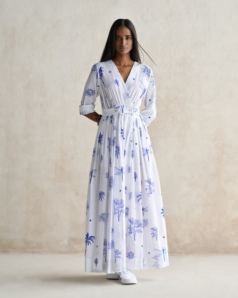 Nico Dress - Blue & White