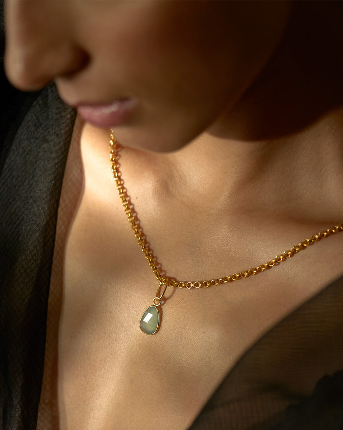 Sea Weed Charm - Gold & Aqua