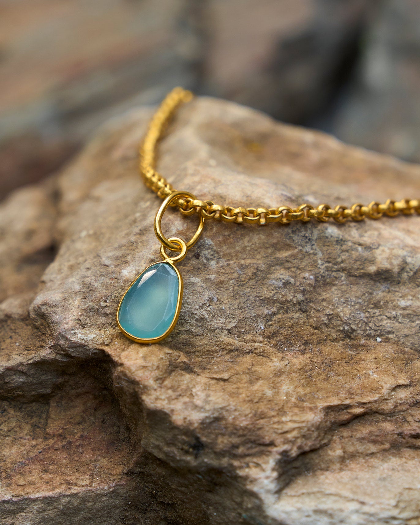 Sea Weed Charm - Gold & Aqua