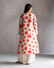 Flared V-Neck Kurta - Ivory & Red