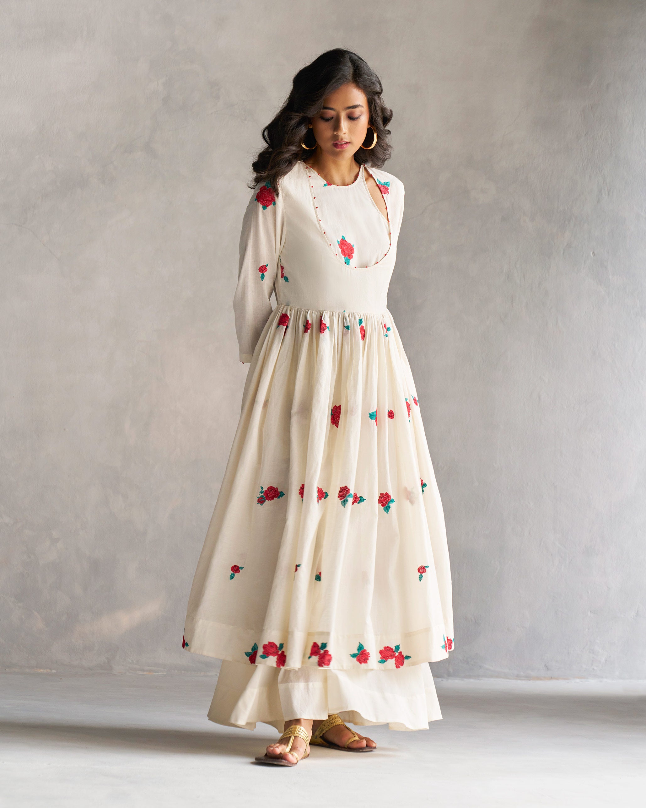 Fit & Flare Angrakha - Ivory